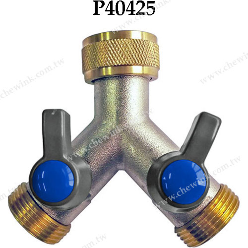 P40425-P40429 Brass Hose Y Connector with Shut-off_1
